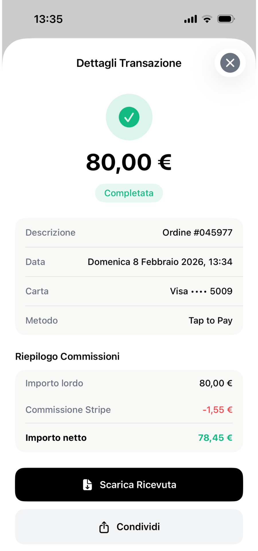 Dettaglio transazione